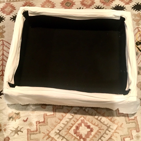 Pottery Barn Storage Ottoman Slipcover white denim - Picture 15 of 16